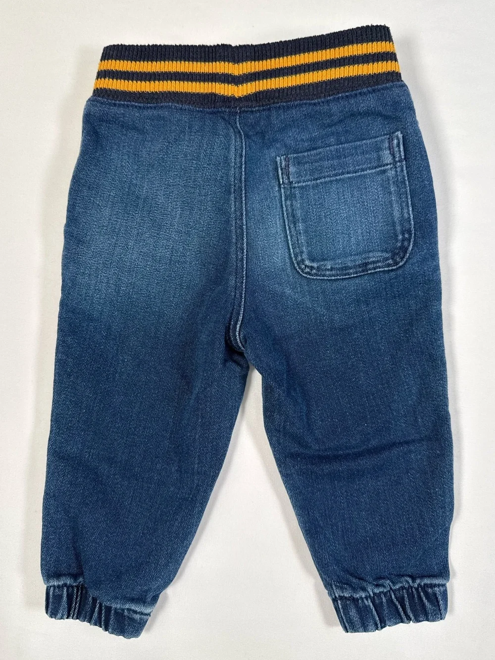 RALPH LAUREN Baby Boy Stretch Denim Jogger Pant 9M Preppy Varsity Pull On Jeans